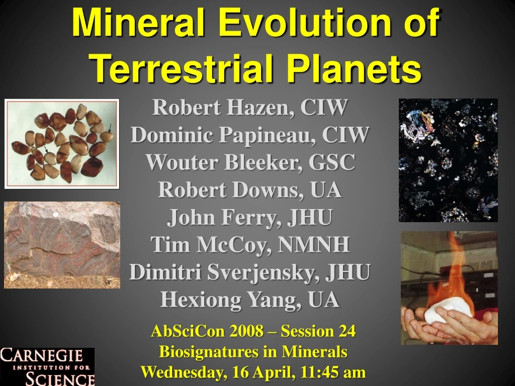 mineral evolution of terrestrial planets