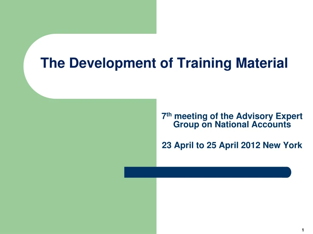 the development of training material