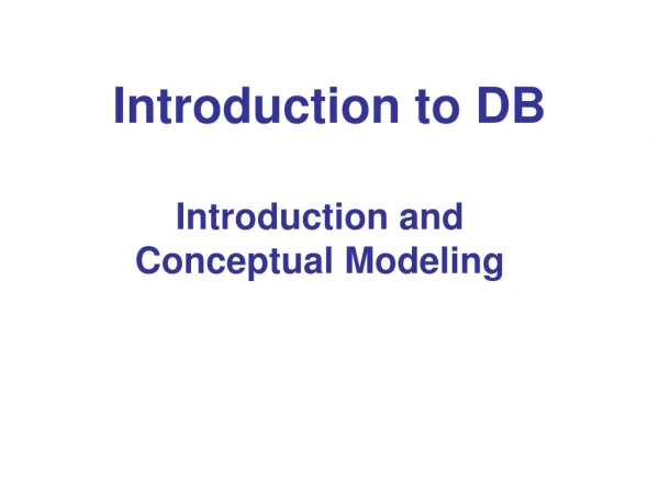 Introduction to DB