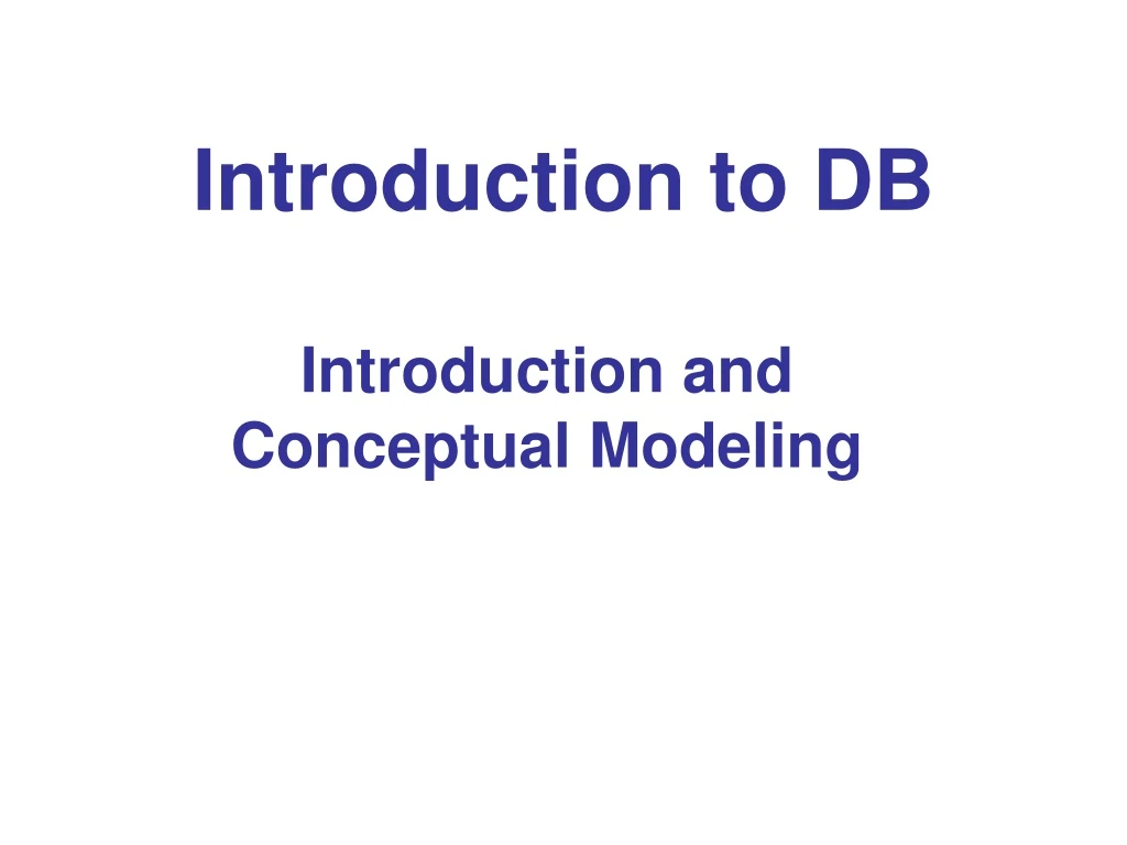 introduction to db