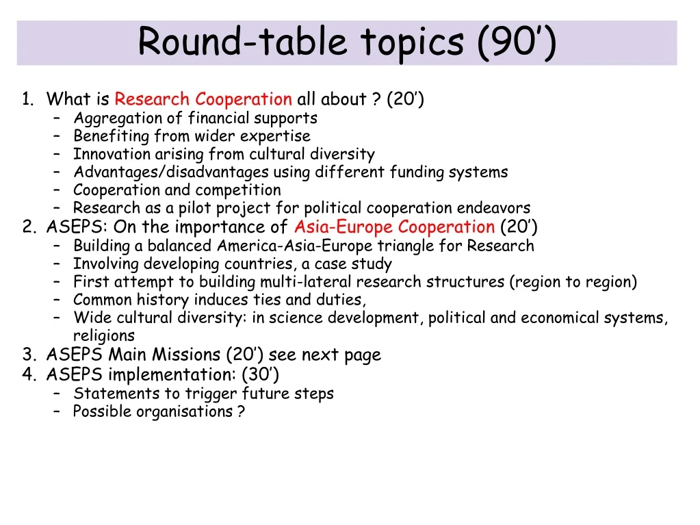 round table topics 90
