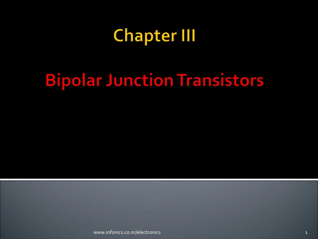 chapter iii bipolar junction transistors