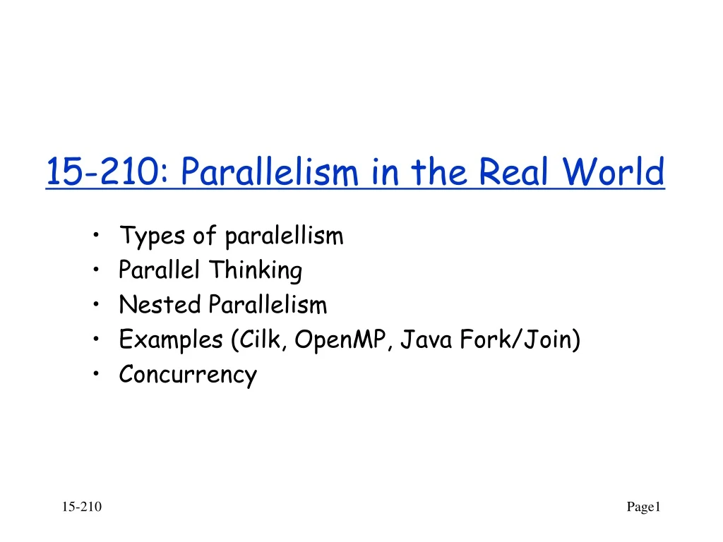 15 210 parallelism in the real world