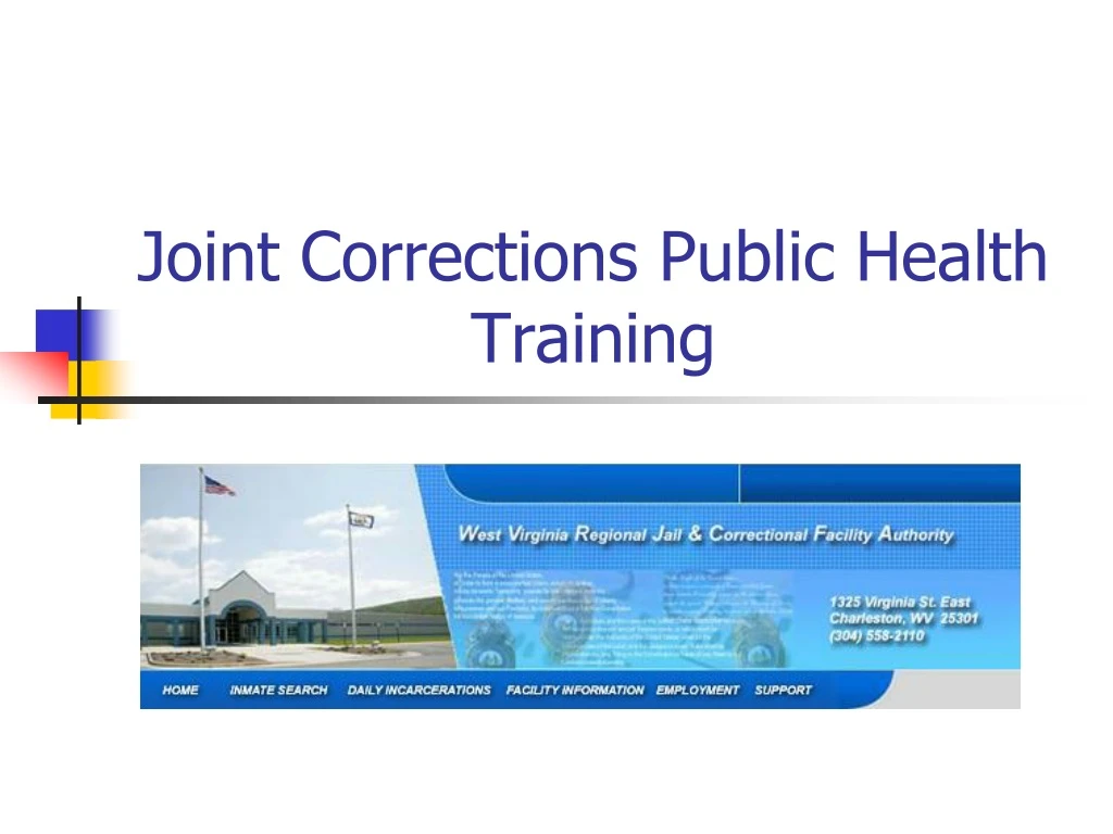 joint corrections public health training