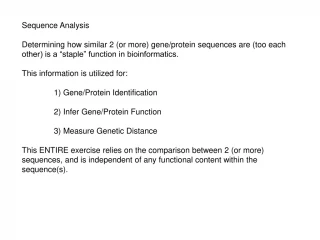 Sequence Analysis - slide 1