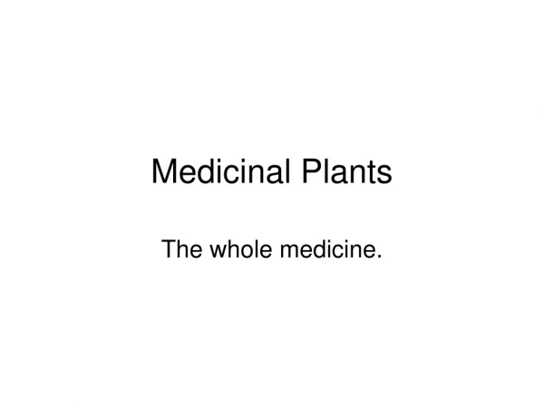 Medicinal Plants