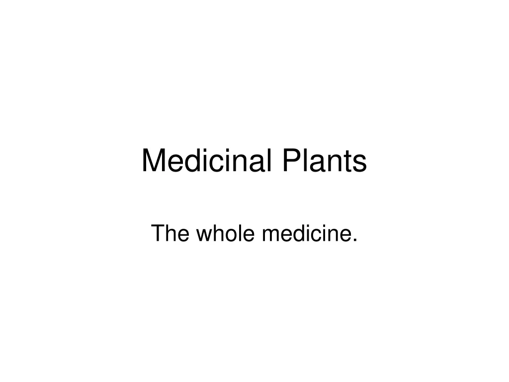 medicinal plants