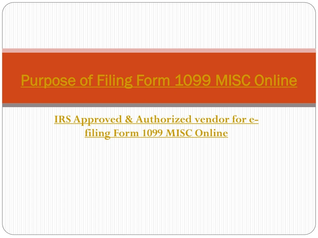 purpose of filing form 1099 misc online