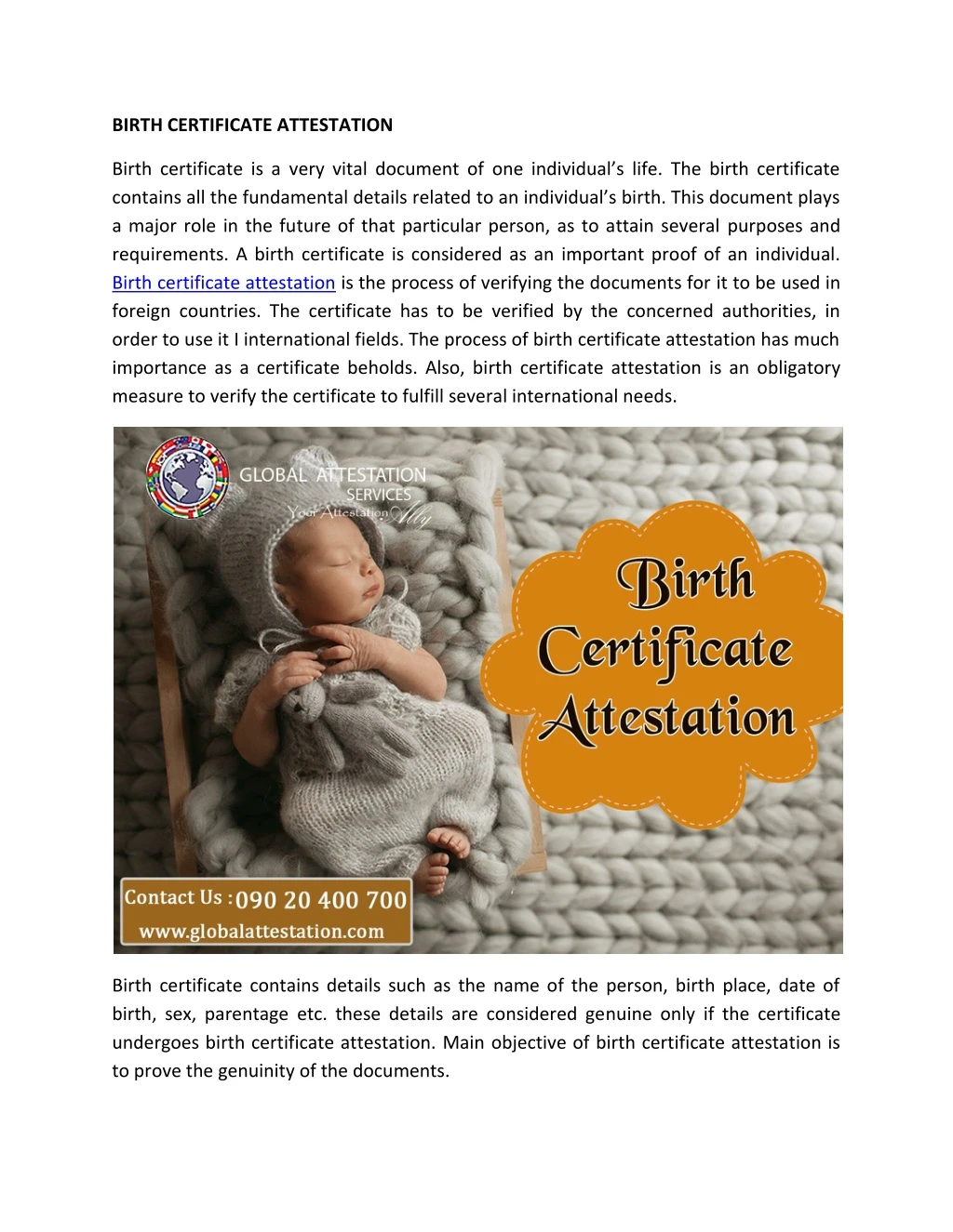 birth certificate attestation