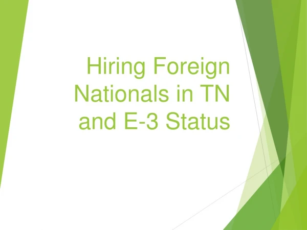 Hiring Foreign Nationals in TN and E-3 Status