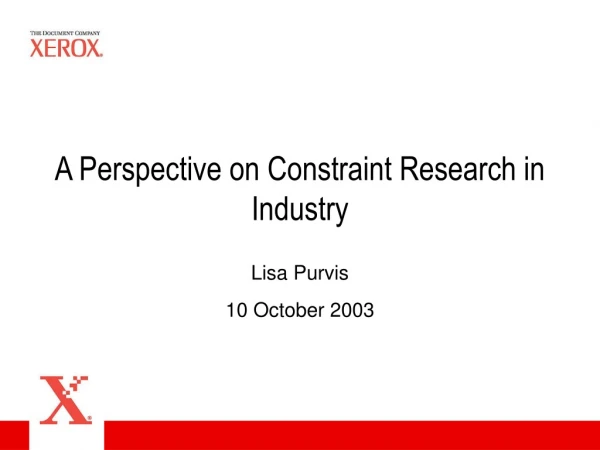 A Perspective on Constraint Research in Industry