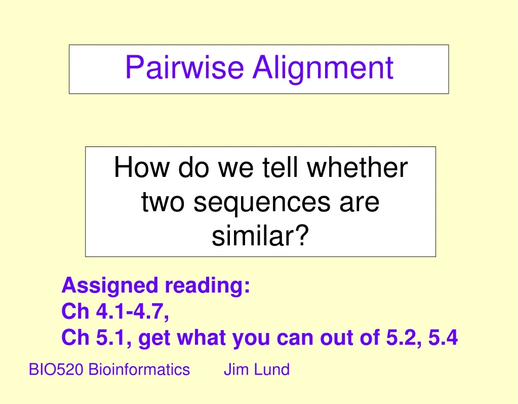 pairwise alignment