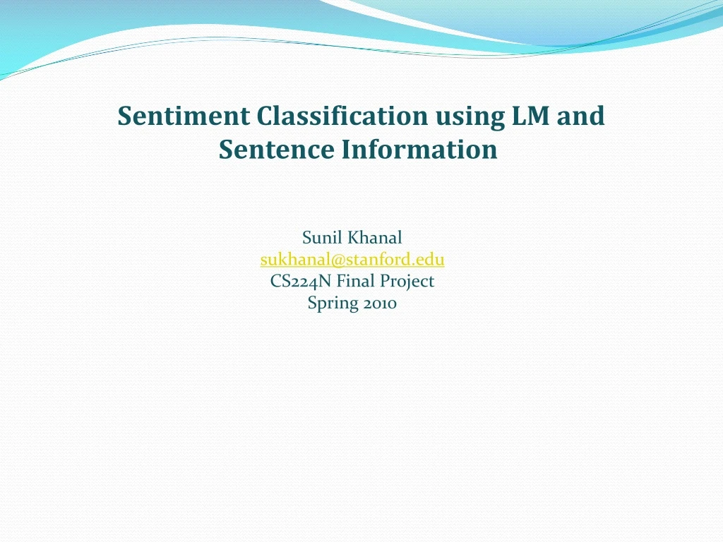 sentiment classification using lm and sentence