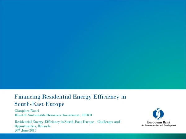 Financing Residential Energy Efficiency in South-East Europe