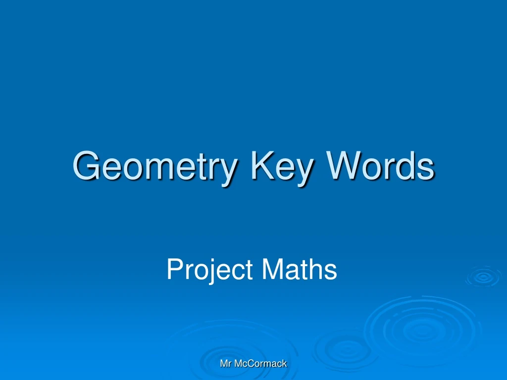 geometry key words