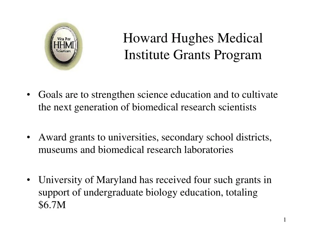 howard hughes medical institute grants program