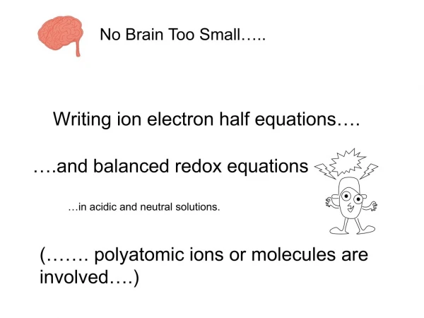 Writing ion electron half equations….
