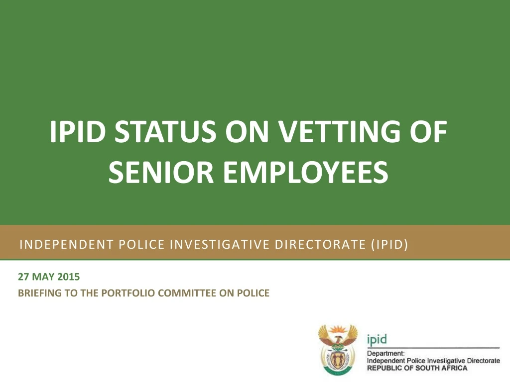 independent police investigative directorate ipid