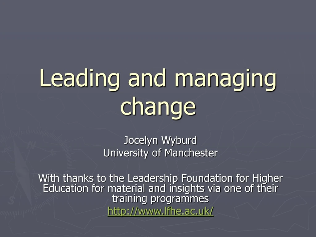 leading and managing change