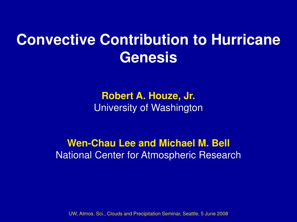 convective contribution to hurricane genesis