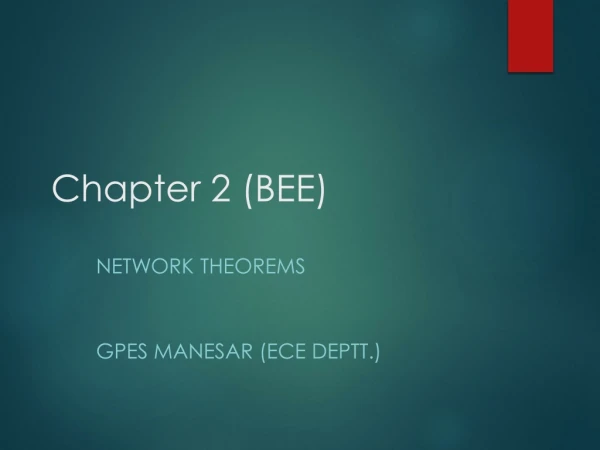 Chapter 2 (BEE)