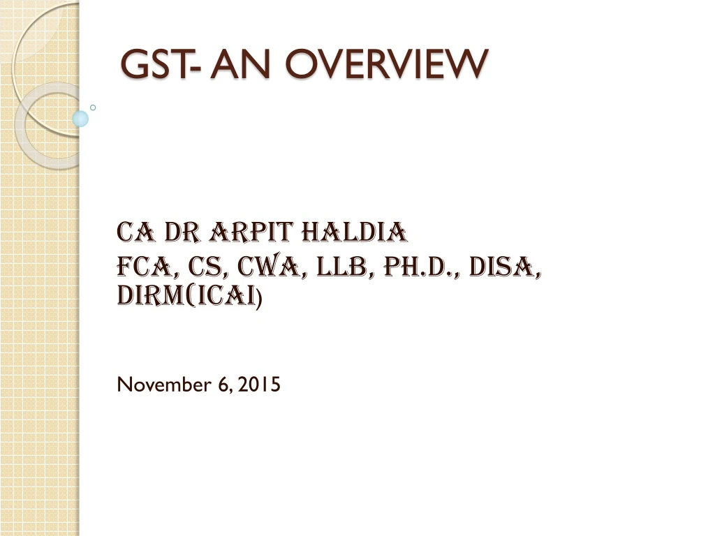 gst an overview