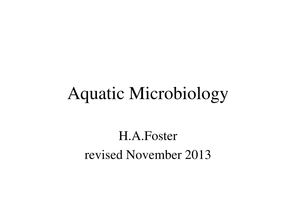 aquatic microbiology