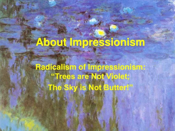 About Impressionism