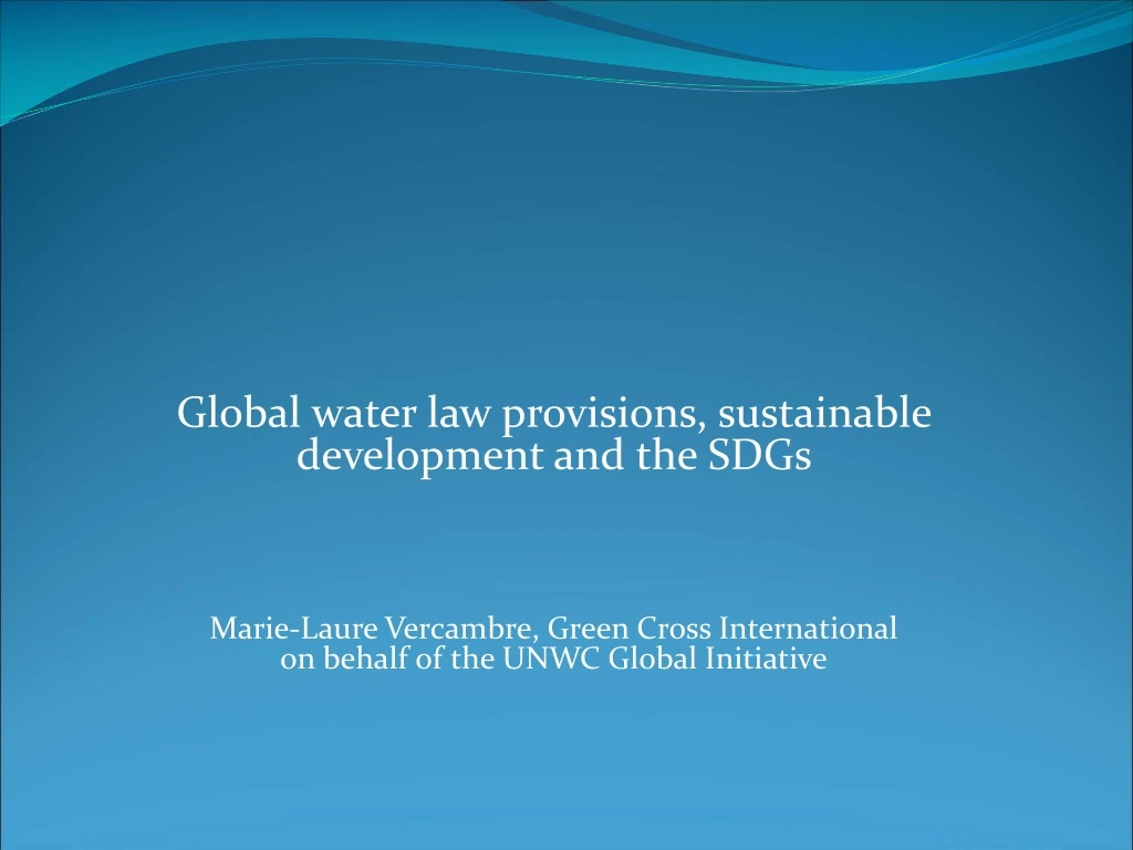 global water law provisions sustainable