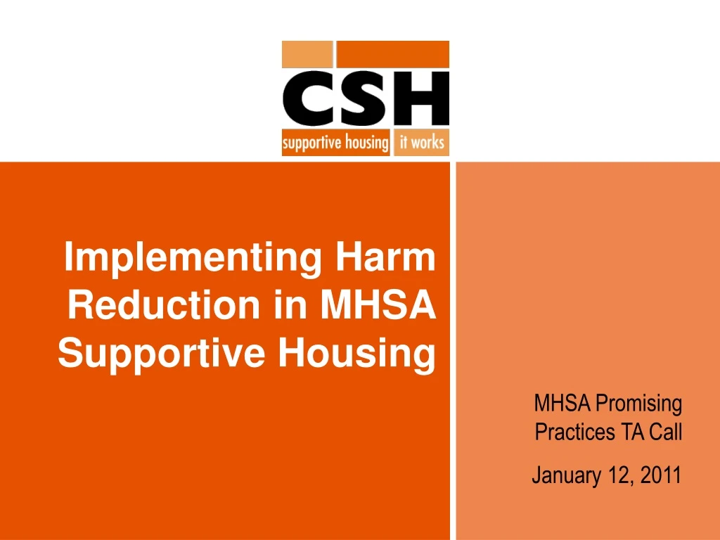 implementing harm reduction in mhsa supportive housing