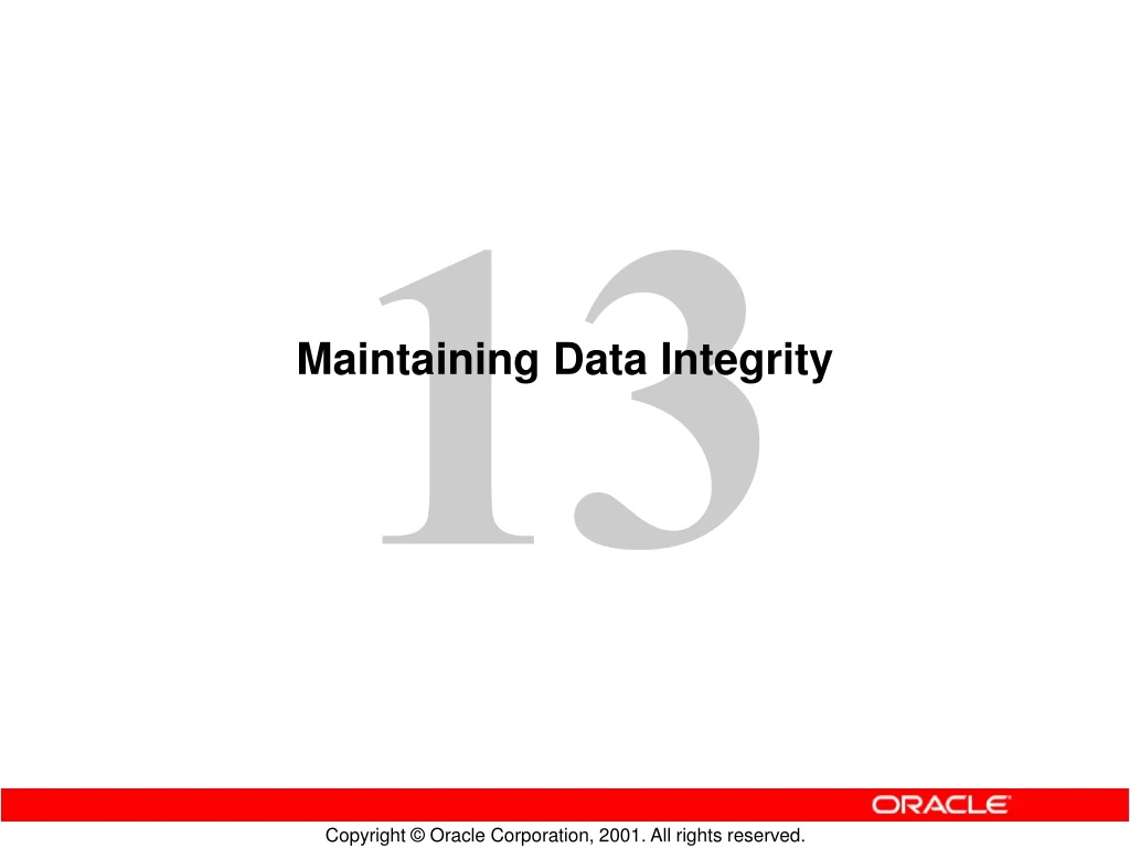 maintaining data integrity