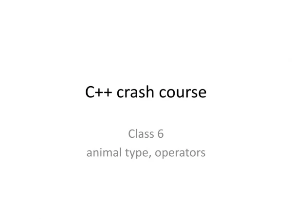 C++ crash course