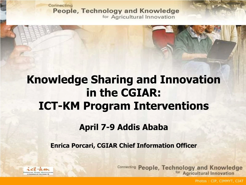 knowledge sharing and innovation in the cgiar