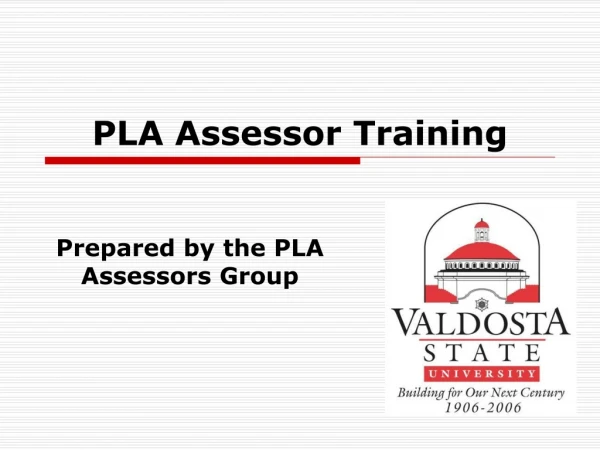 PLA Assessor Training