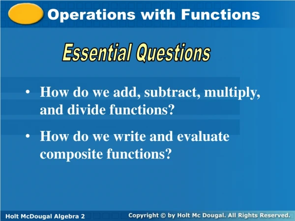 Operations with Functions