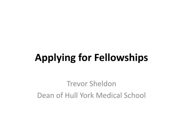 Applying for Fellowships
