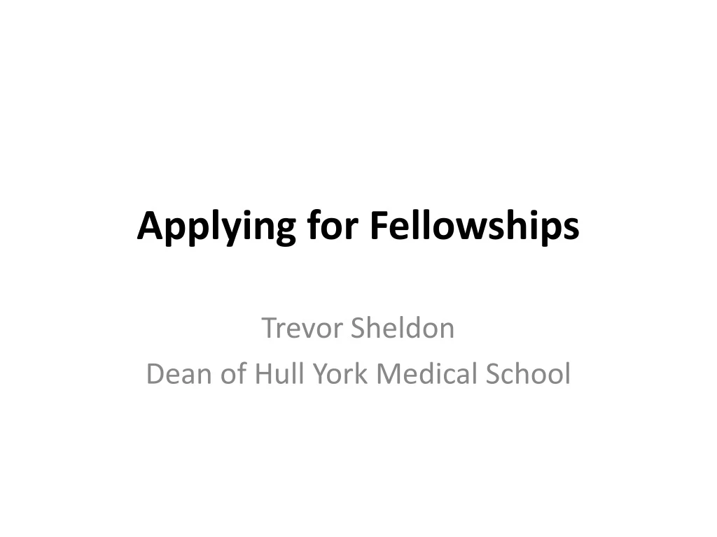 applying for fellowships