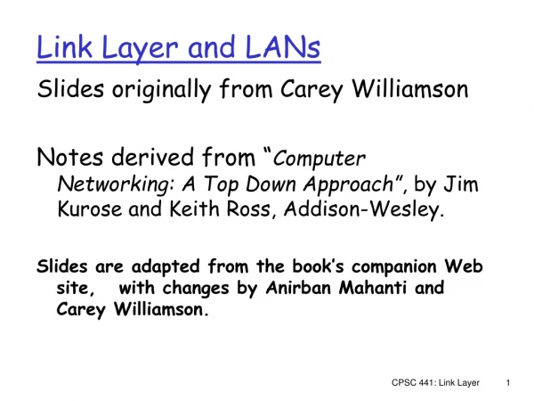 Link Layer and LANs