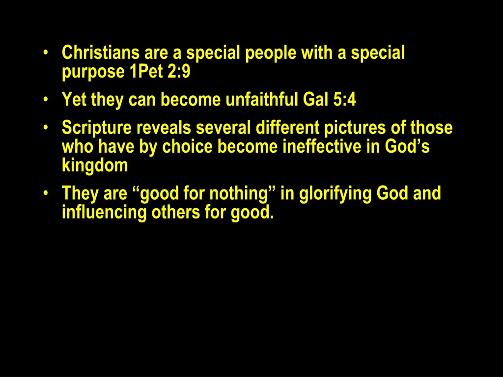 christians are a special people with a special