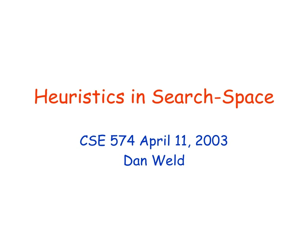 heuristics in search space