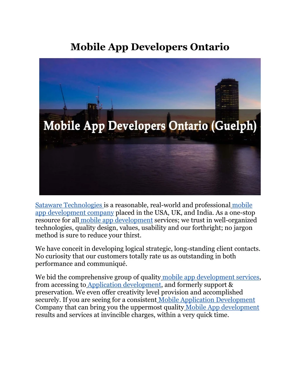 mobile app developers ontario