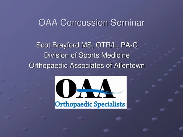 OAA Concussion Seminar