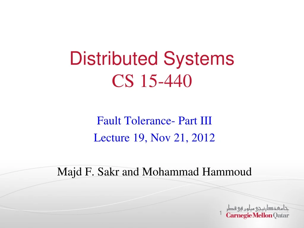 distributed systems cs 15 440