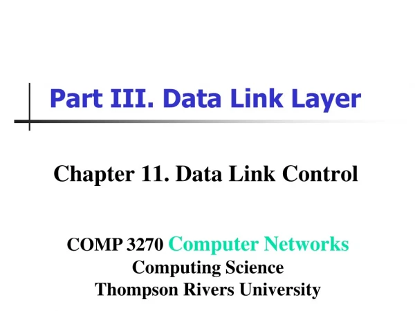 Part III. Data Link Layer
