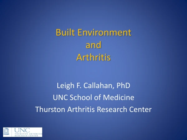 Built Environment  and  Arthritis