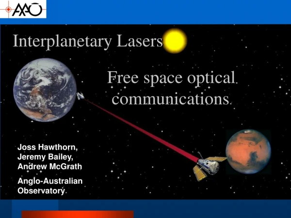 Interplanetary Lasers