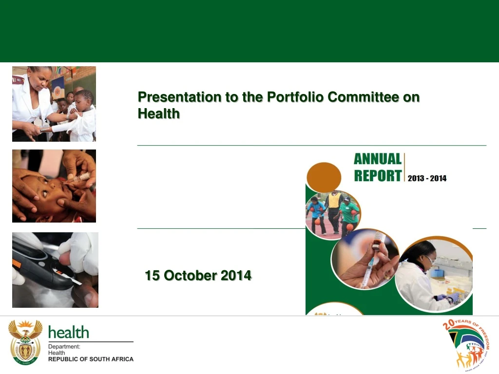 presentation to the portfolio committee on health