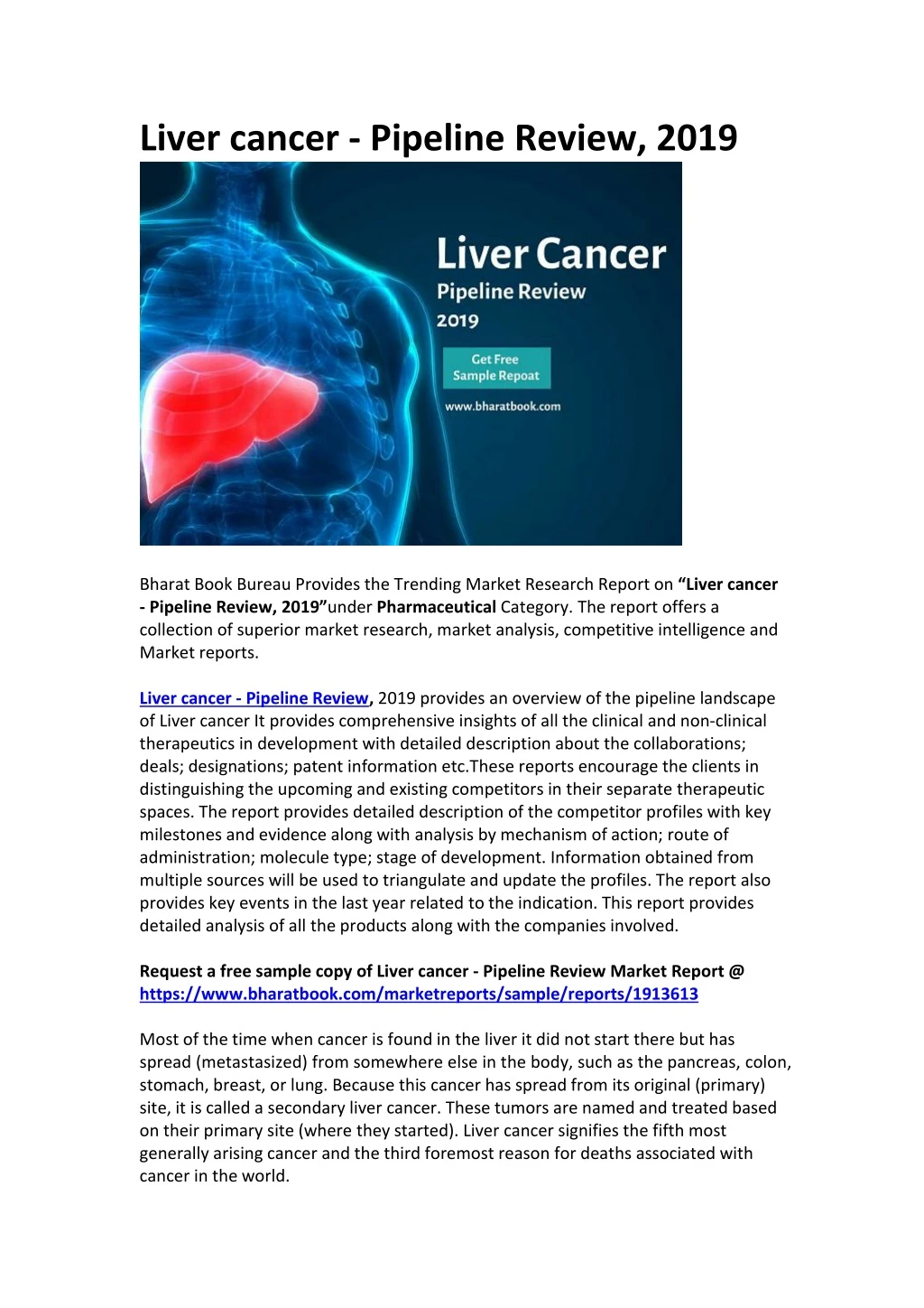liver cancer pipeline review 2019