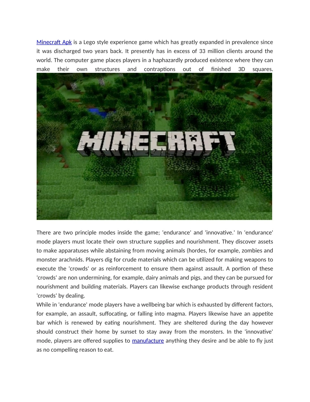 minecraft apk is a lego style experience game