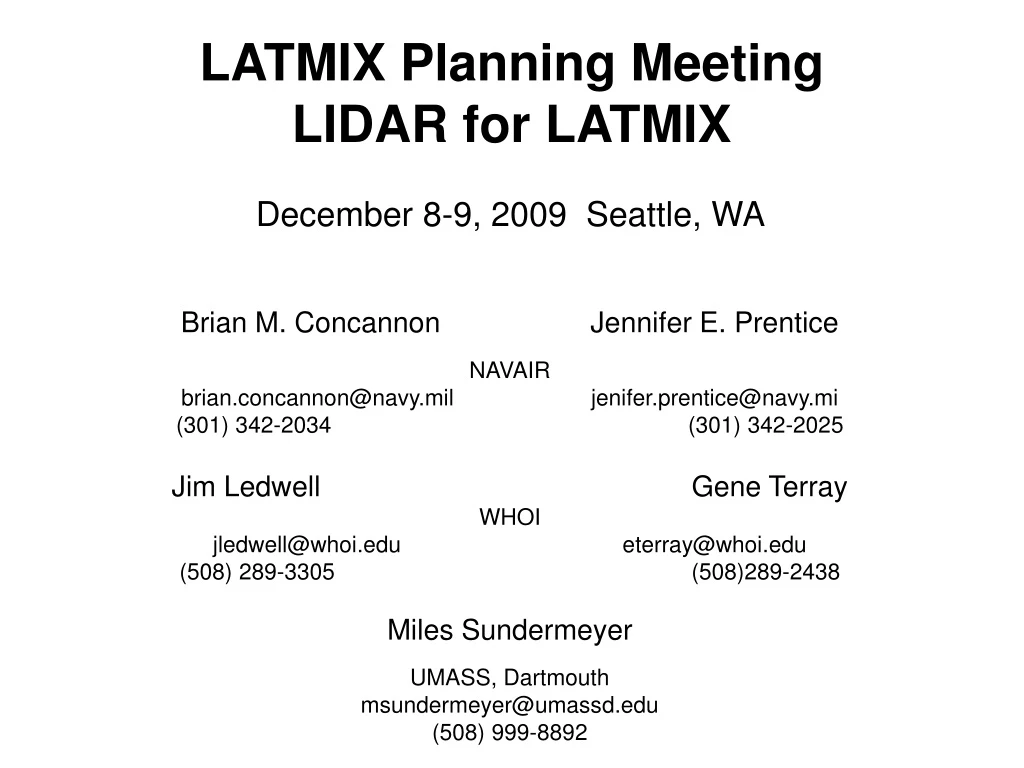 latmix planning meeting lidar for latmix